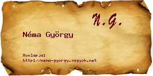 Néma György névjegykártya